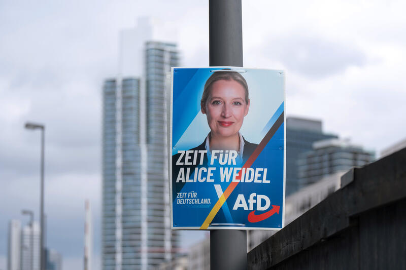 s:47:"Wahlplakat der AfD mit Spitzenkandidatin Weidel";